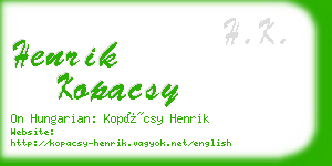 henrik kopacsy business card